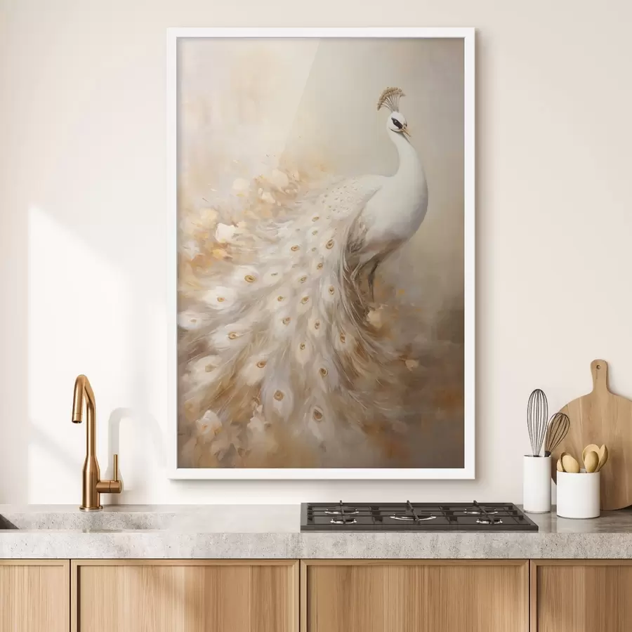 Fototapety Ľahký vták s dlhým chvostom v vzdušných tónoch f47309