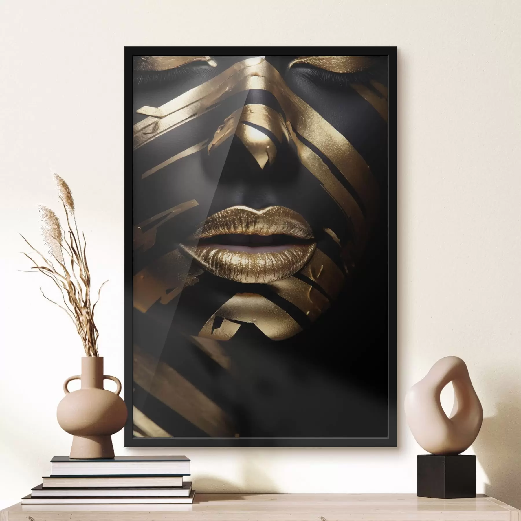 Fototapety Tvár s čiernymi pruhmi f47320