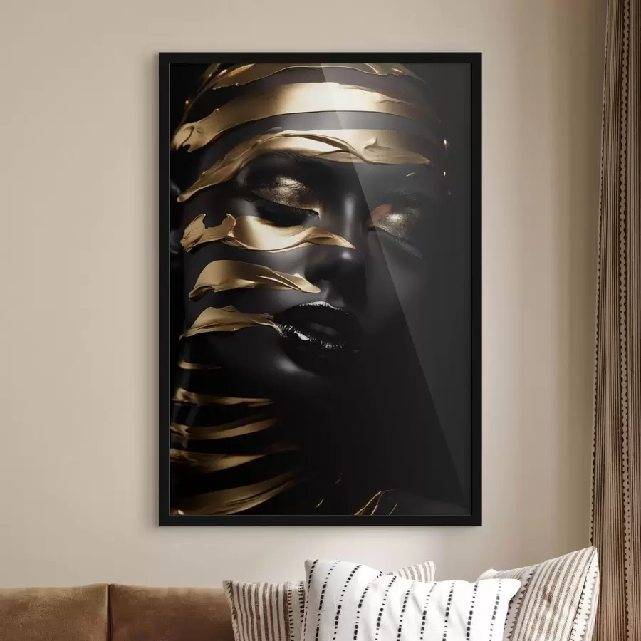 Fototapety Tvár s tmavým odtieňom a pruhmi f47321