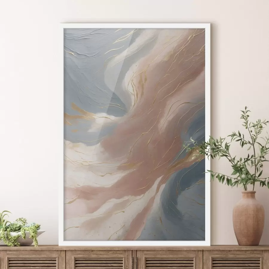 Fototapety Abstraktné vlny v jemných modrých a ružových odtieňoch f47753