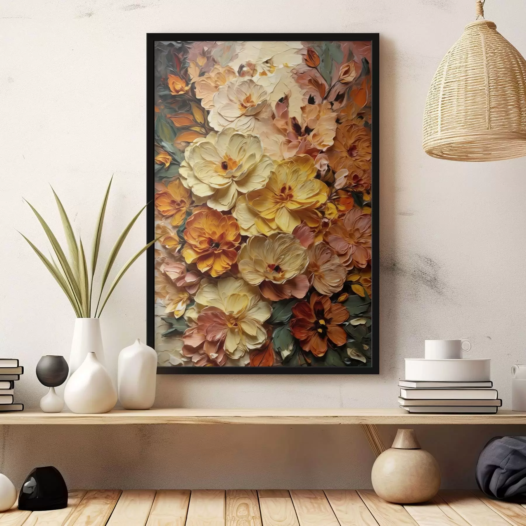 Fototapety Bohatá kompozícia žiarivých kvetov v teplých odtieňoch f47760