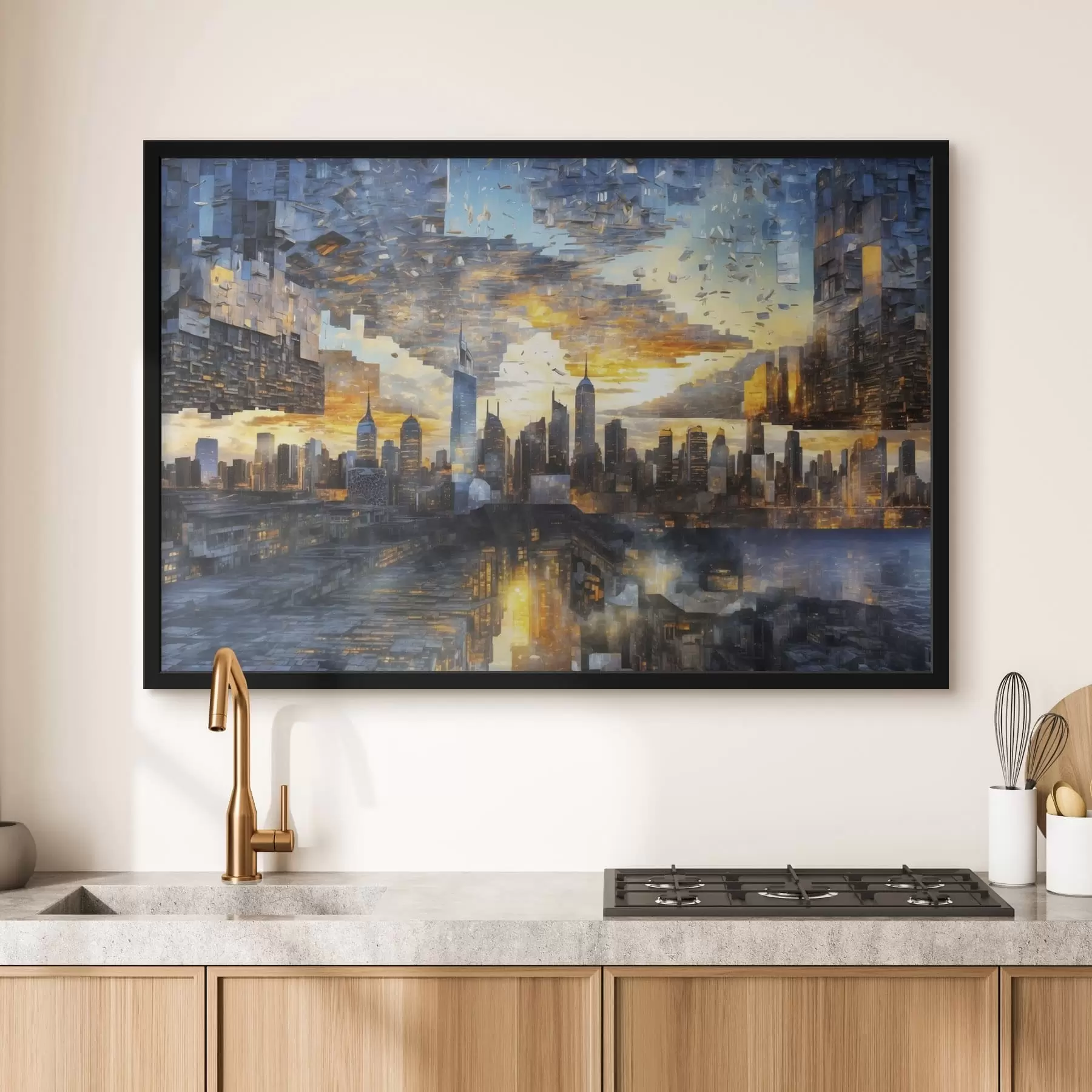 Fototapety Fantastický pohľad na mesto s fragmentovanou oblohou f47768