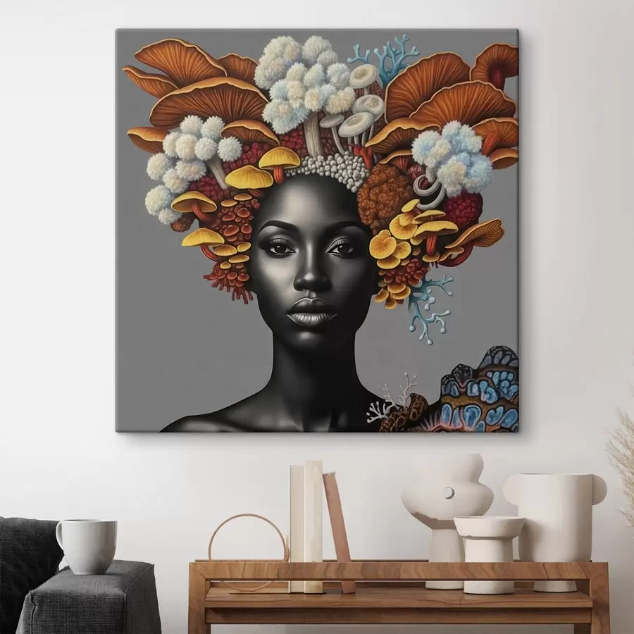 Obraz Portrét ženy s hubami s47788