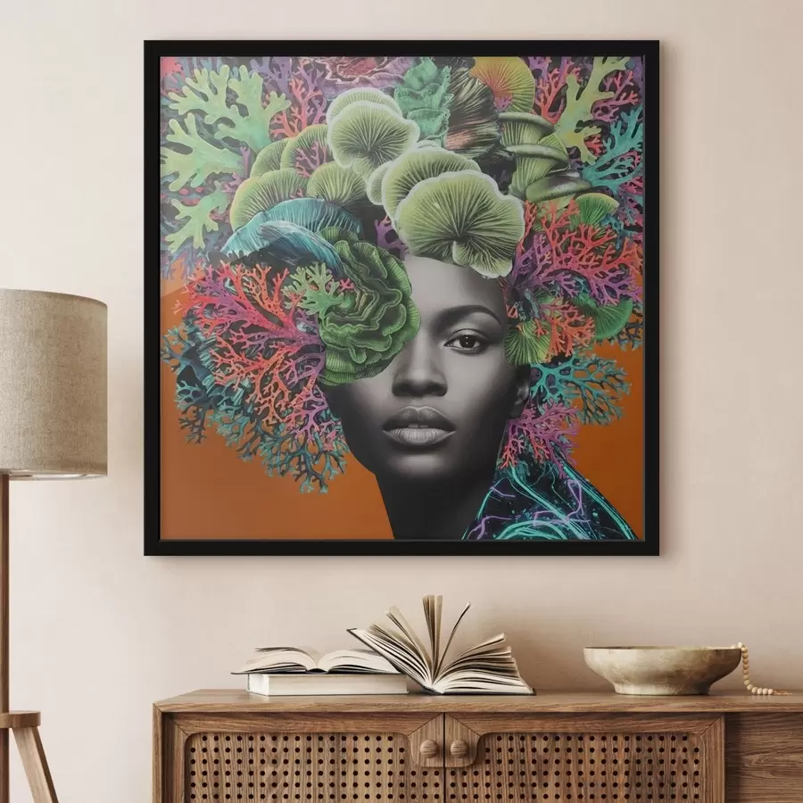 Fototapety Psychedelický portrét s hubami f47787