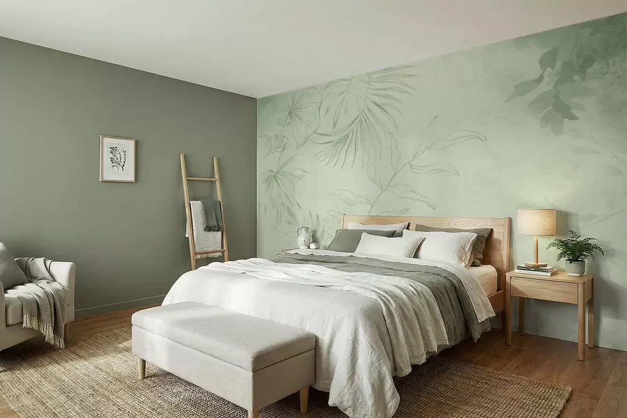 Fototapety Lineárne rastliny na chladnom modrom pozadí w05128v2