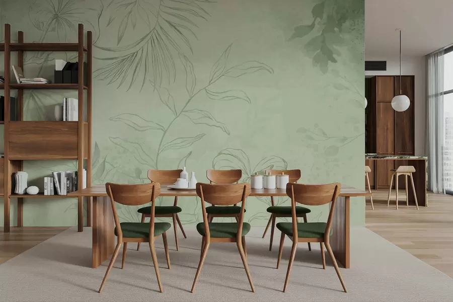 Fototapety Lineárne rastliny na chladnom modrom pozadí w05128v2