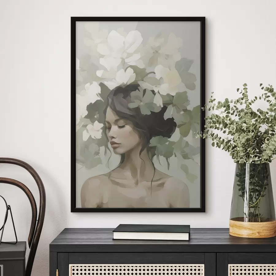 Fototapety Portrét dievčaťa s vencom z kvetov f47807