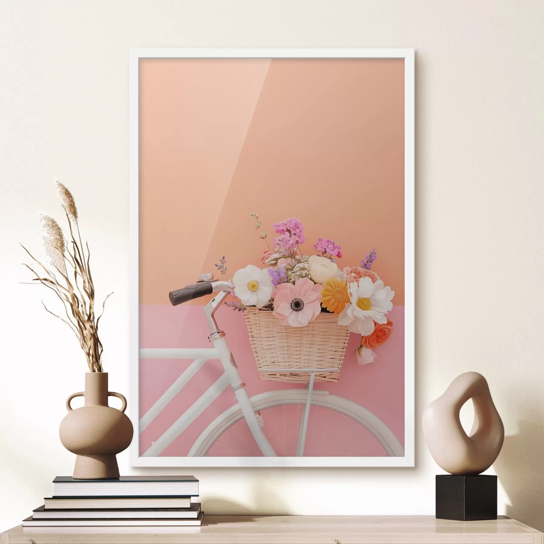 Fototapety Kvetinový košík v provensálskom štýle, bicykel f47895