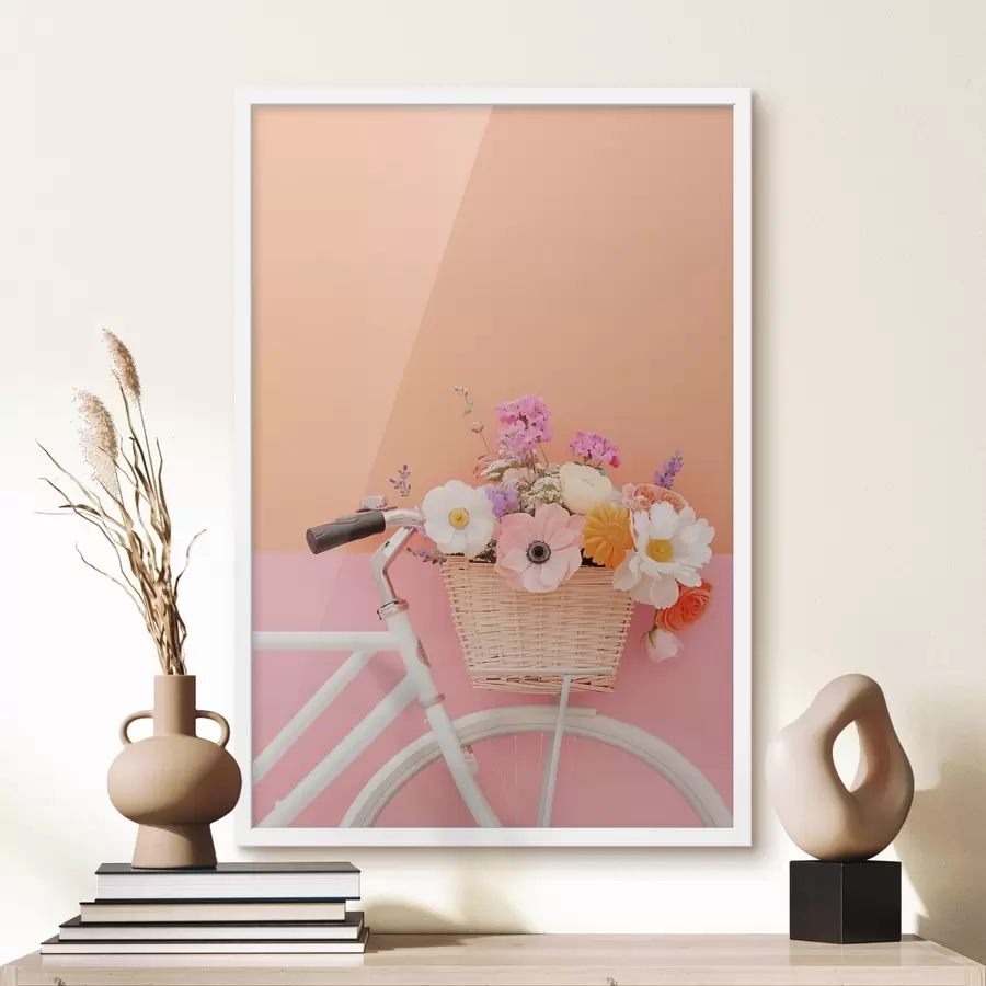 Fototapety Kvetinový košík v provensálskom štýle, bicykel f47895