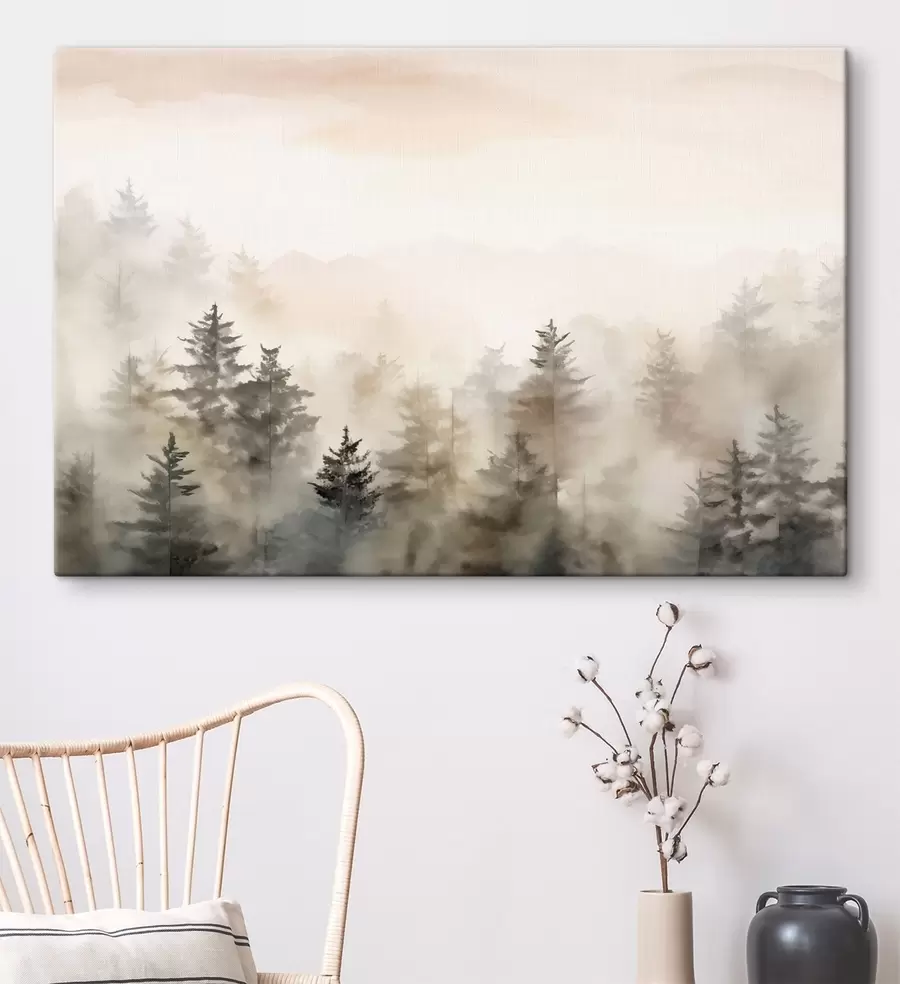 Obraz Akvarelový les, imitácia s47885