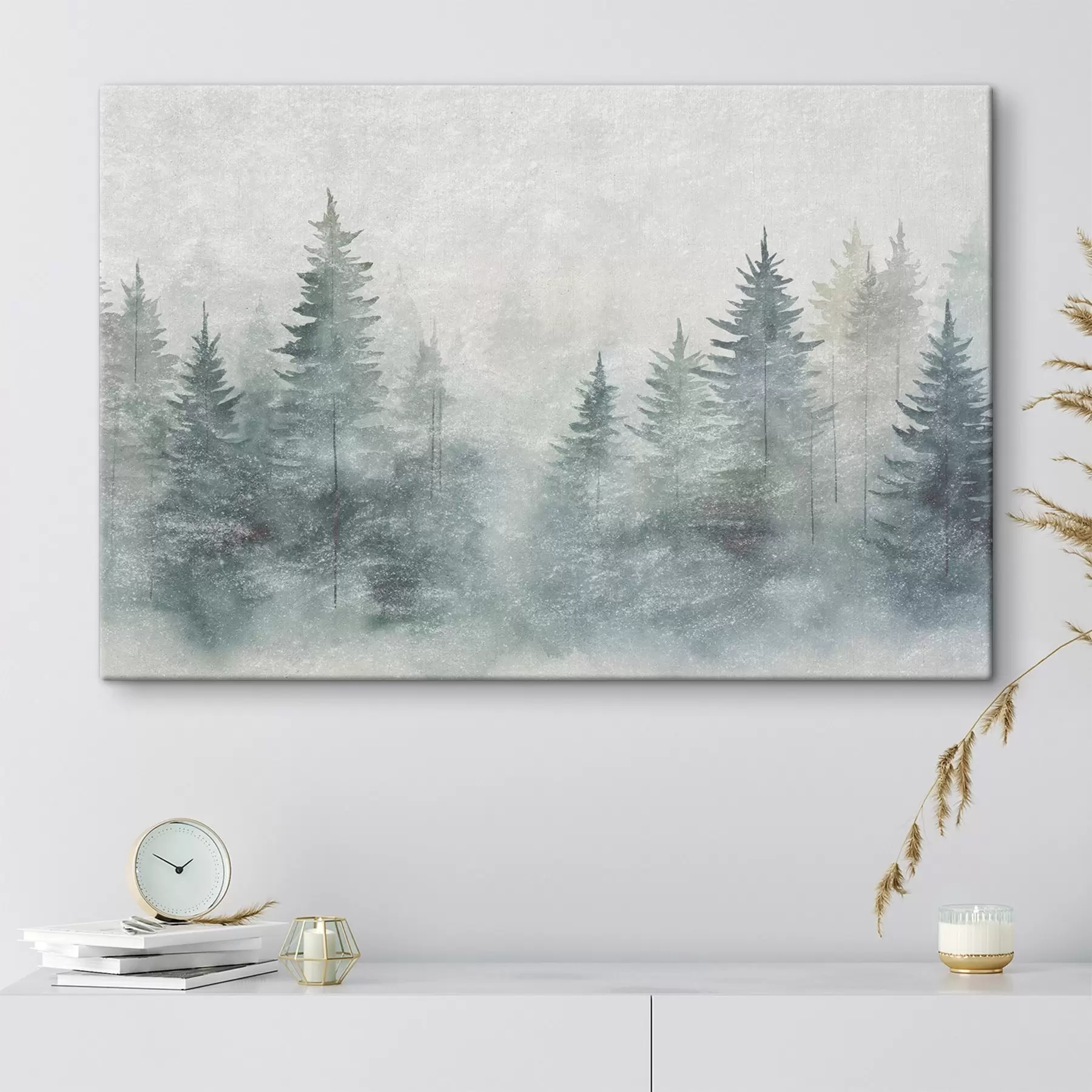 Obraz Ihličnatý les, štýl grunge s47894