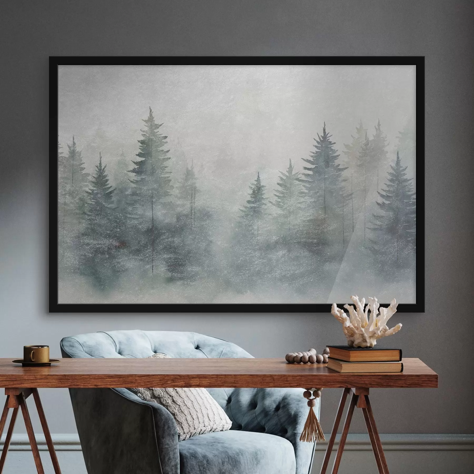 Fototapety Ihličnatý les, štýl grunge f47894