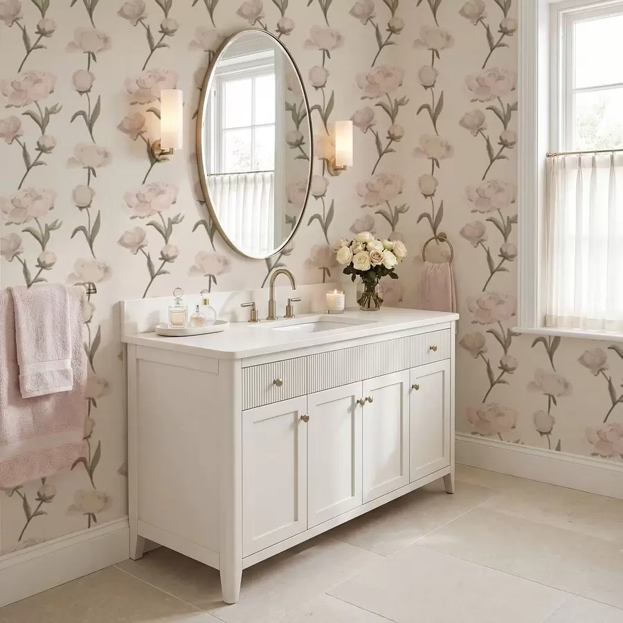 Fototapety Jemné ružové pivonky na svetlom pozadí a01114