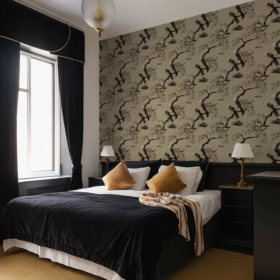 Fototapety Vtáky na konári v monochromatických odtieňoch a01116v2