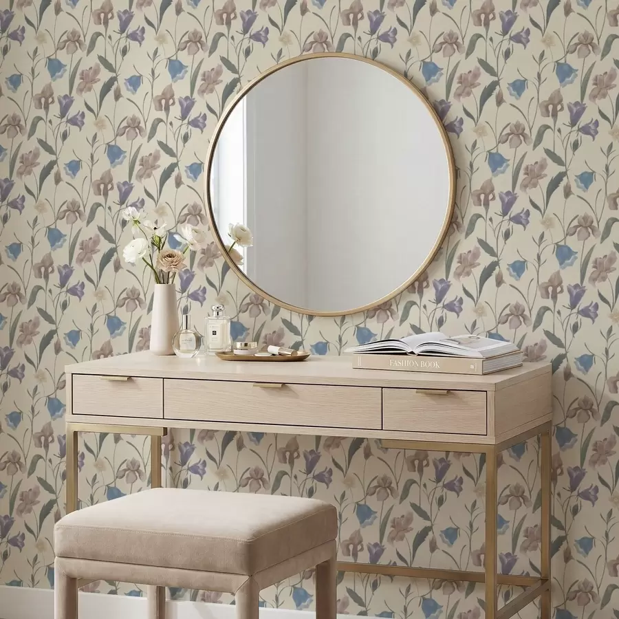 Fototapety Pastelový kvetinový vzor na svetlom pozadí a01118