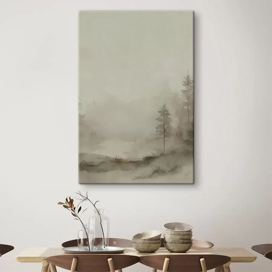 Obraz Ihličnatý les, imitácia akvarelu s47997