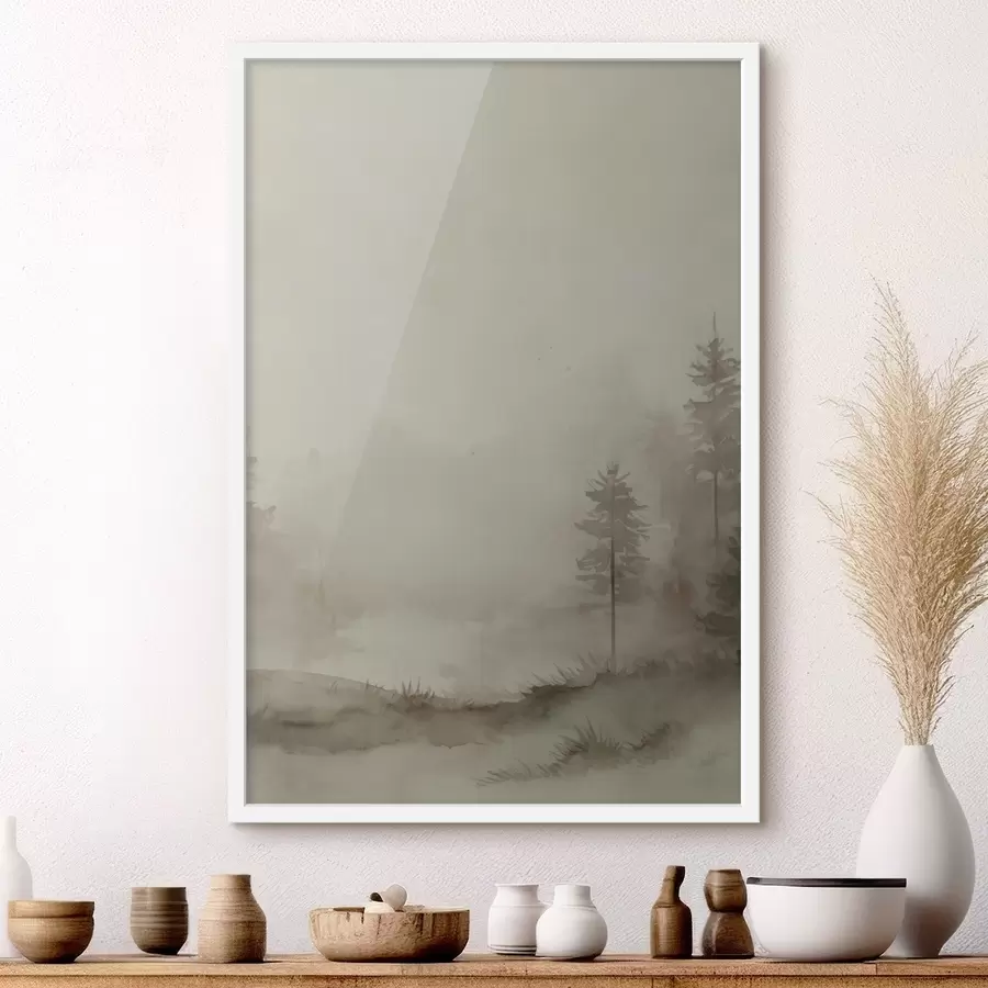 Fototapety Ihličnatý les, imitácia akvarelu f47997