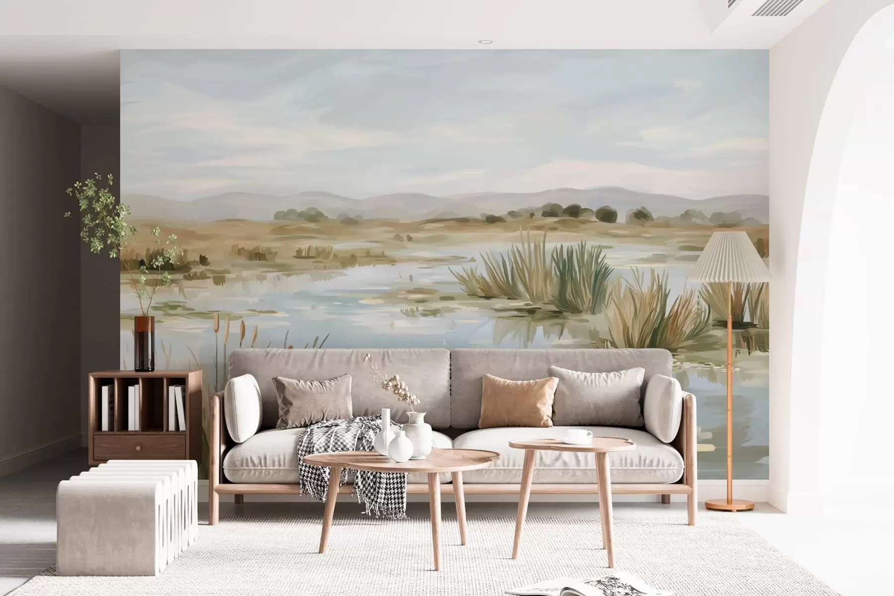 Fototapety Tiché pokojné jazero malebná krajina w05214