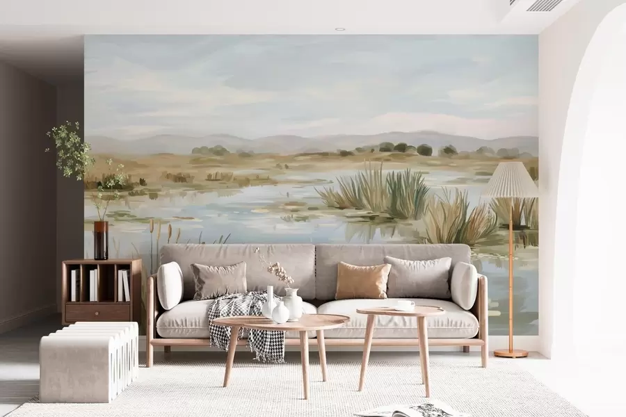 Fototapety Tiché pokojné jazero malebná krajina w05214