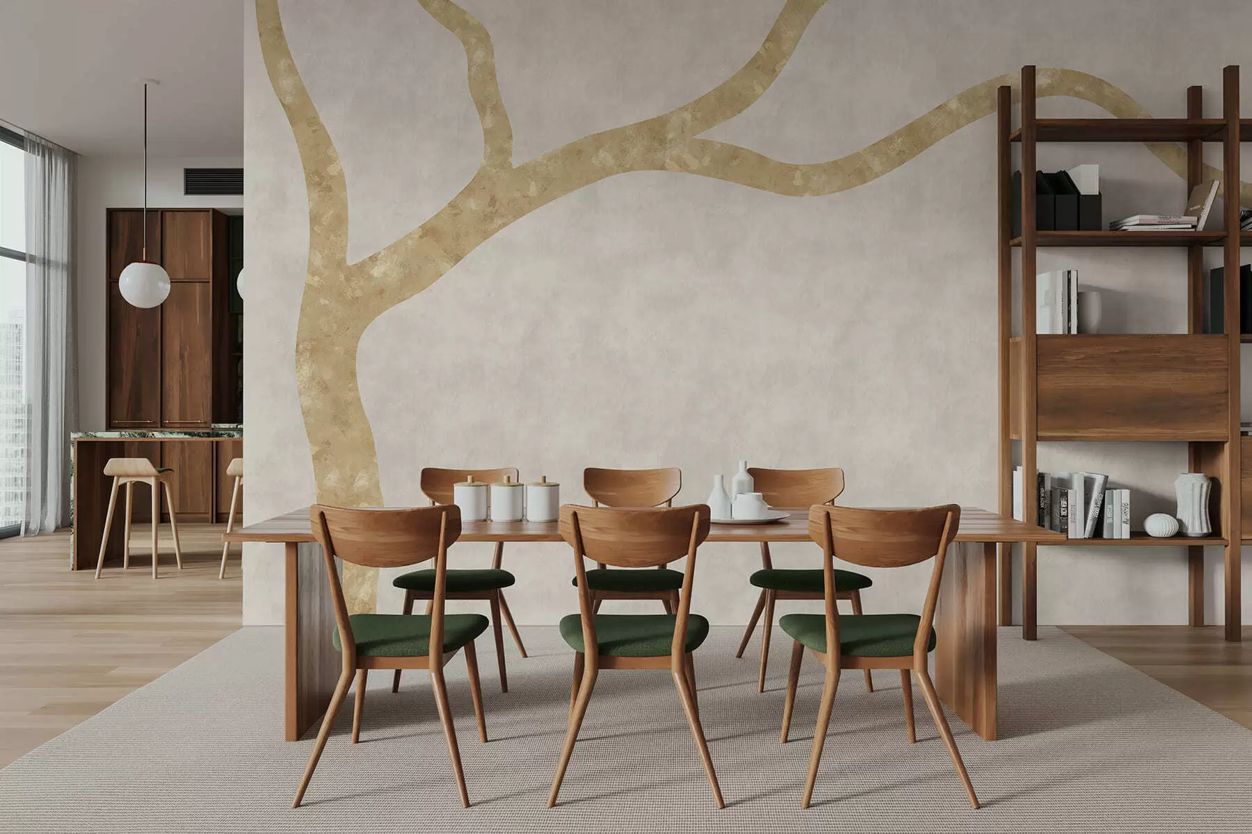 Fototapety Svetlá vetva na bledom pozadí w05144