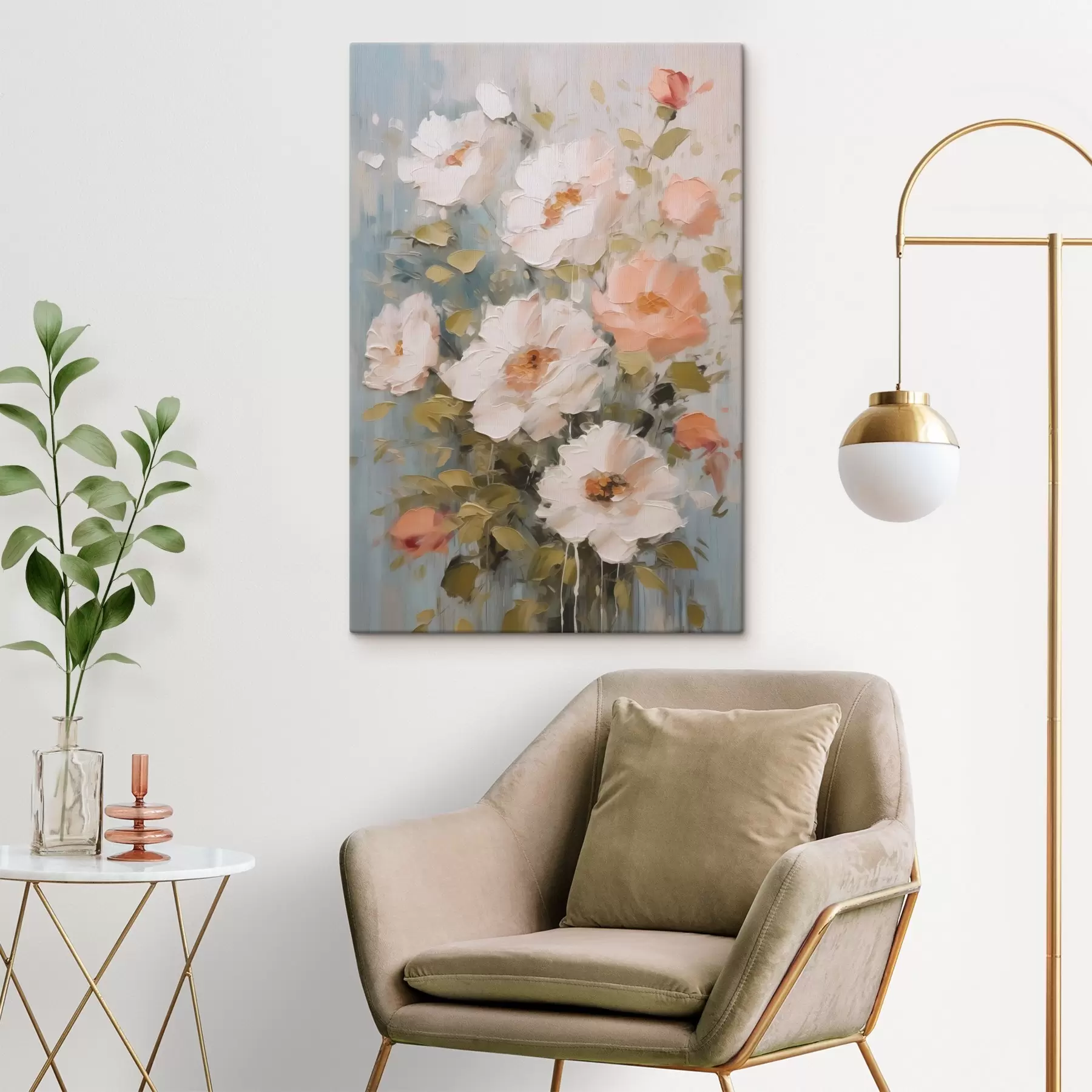 Obraz Kytica kvetov imitácia maľby s48056