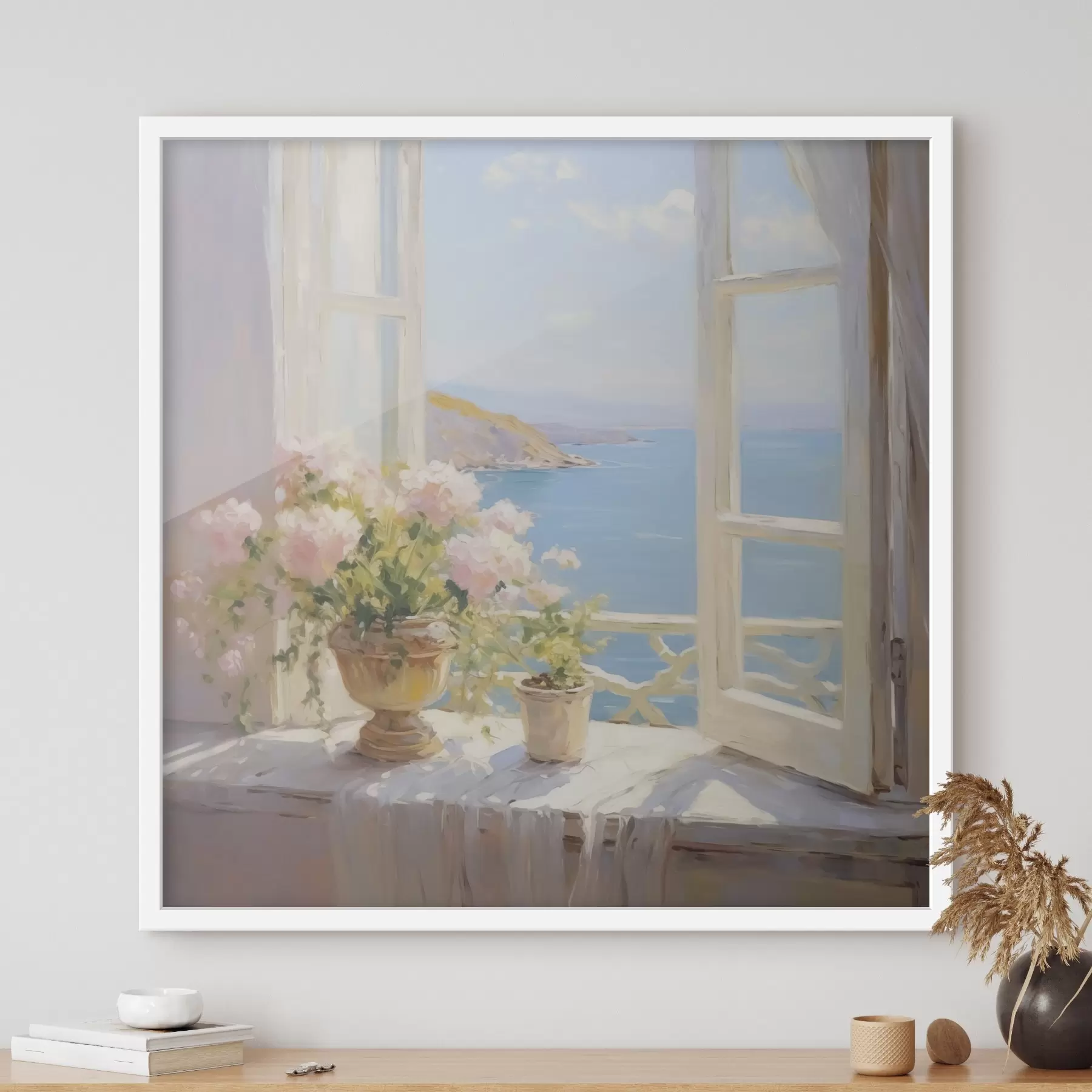 Fototapety Kytica vo váze pri okne f48053