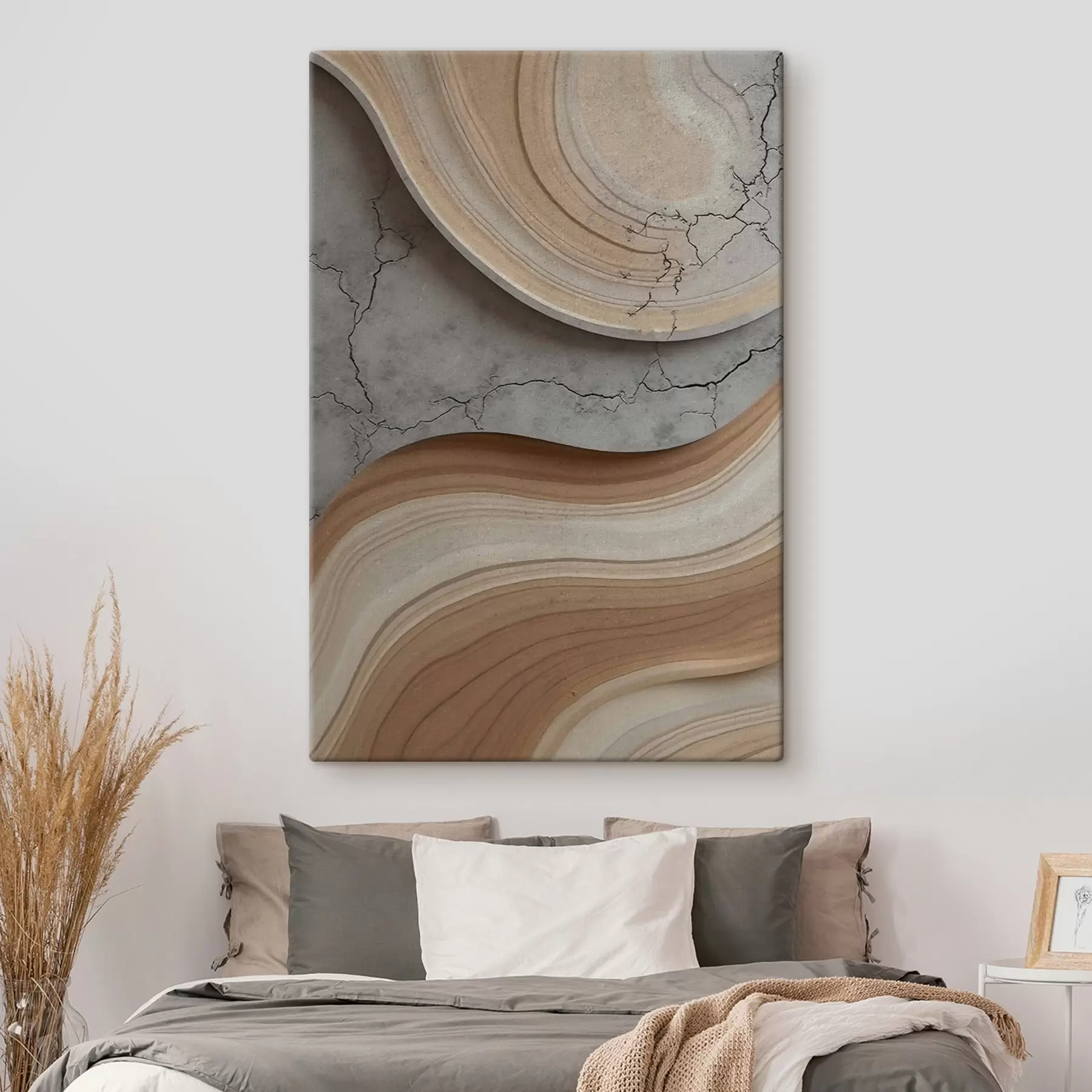 Obraz Drevo a svetlý mramor, imitácia s48103