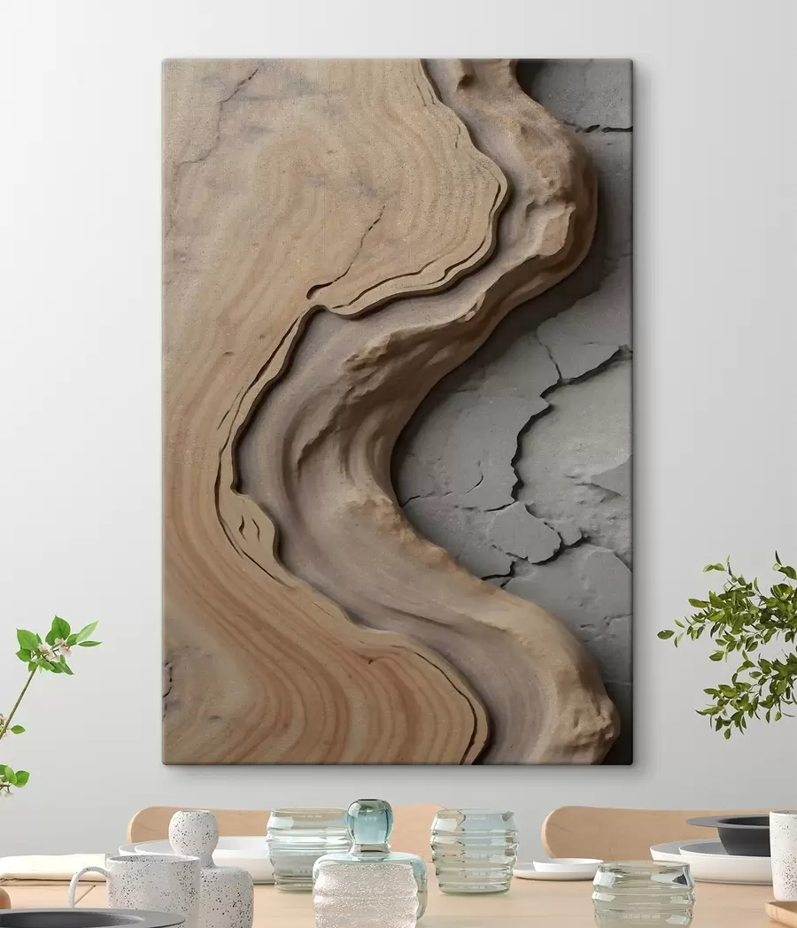 Obraz Drevo a betón, imitácia s48105