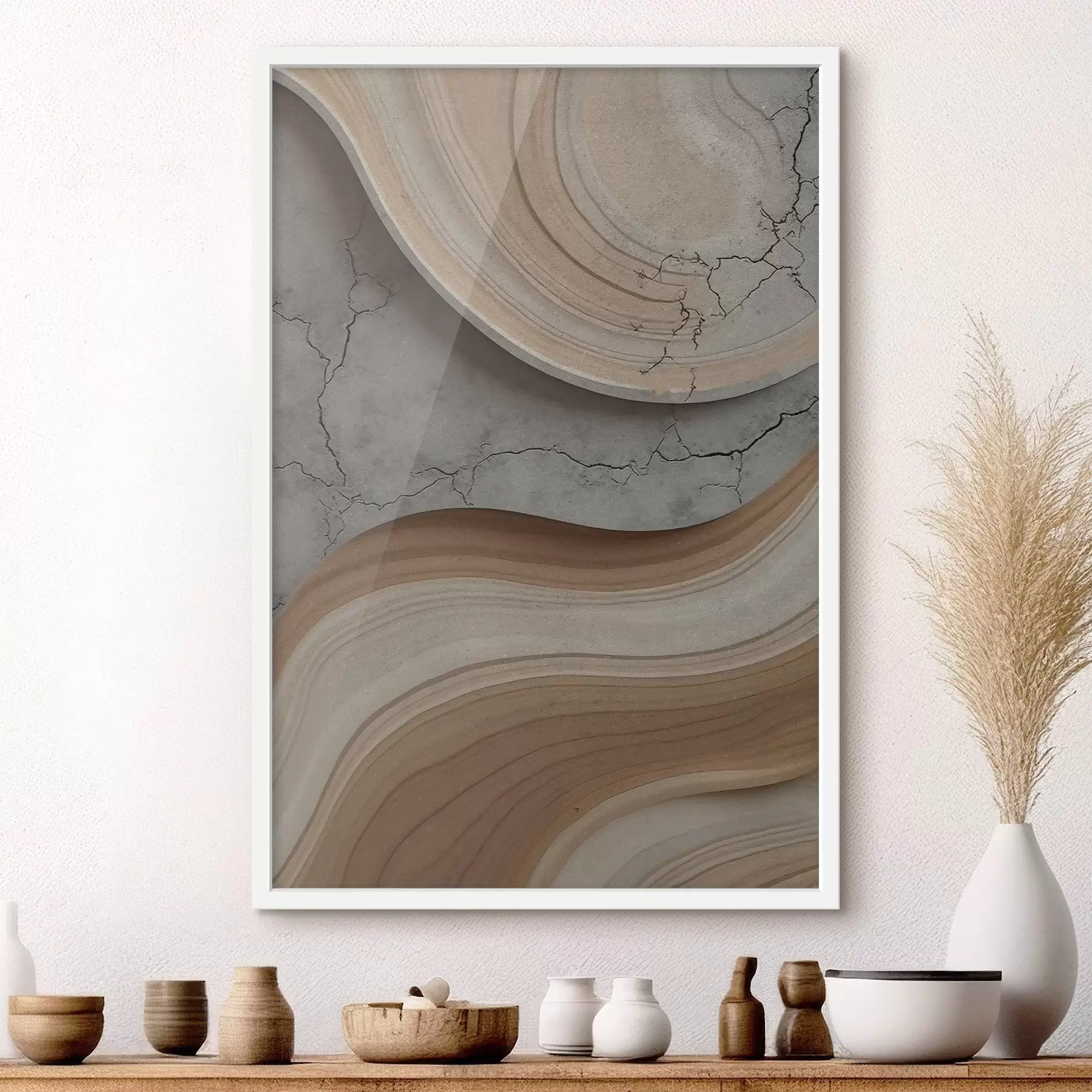 Fototapety Drevo a svetlý mramor, imitácia f48103