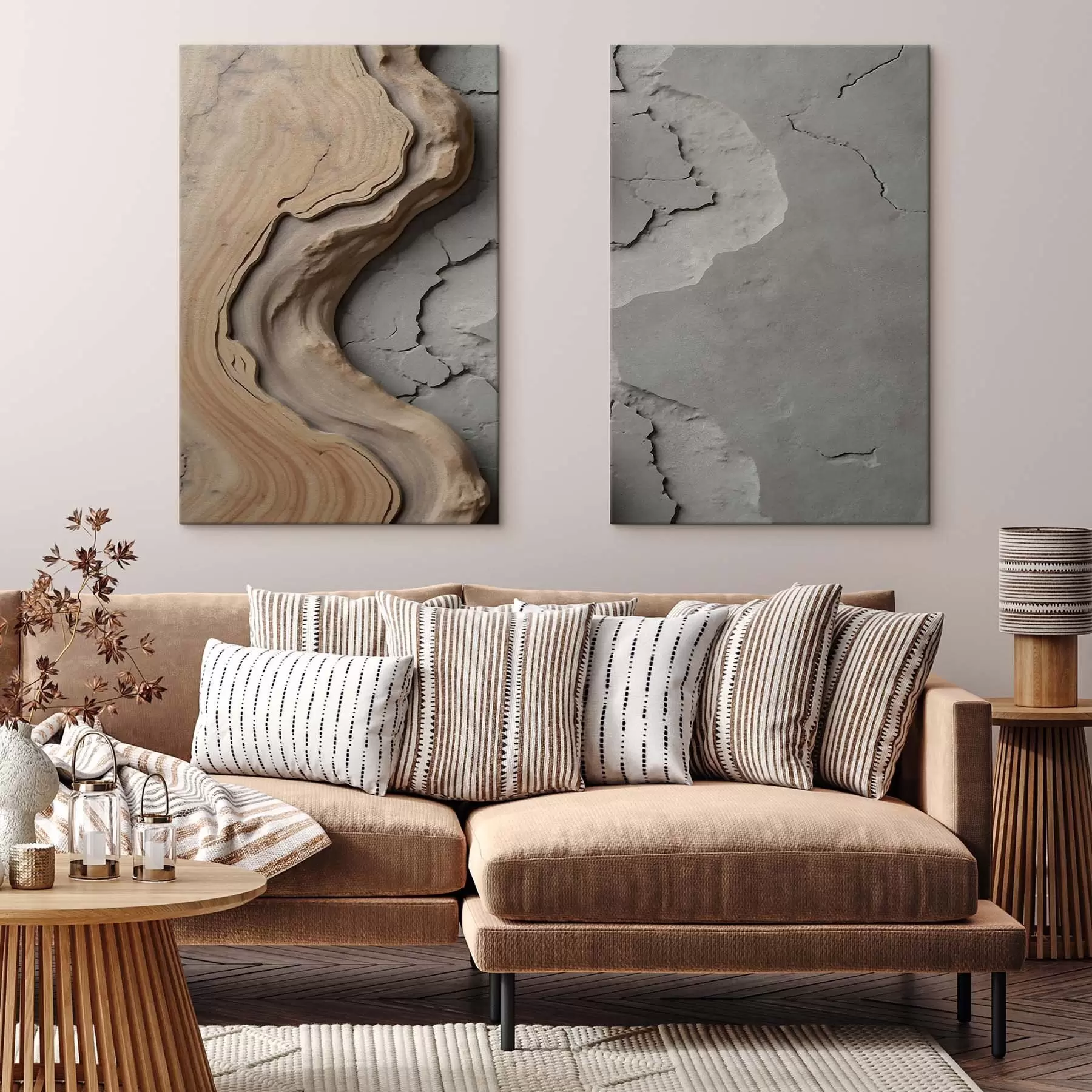 Obraz Drevo a betón, imitácia m30079