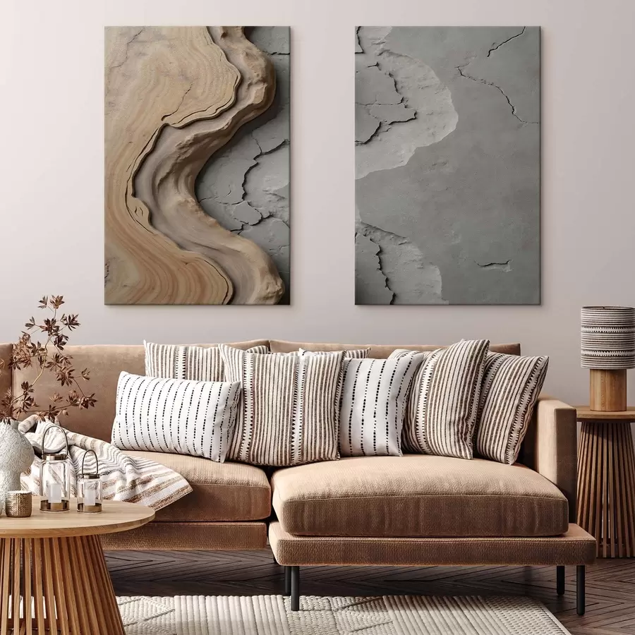 Obraz Drevo a betón, imitácia m30079