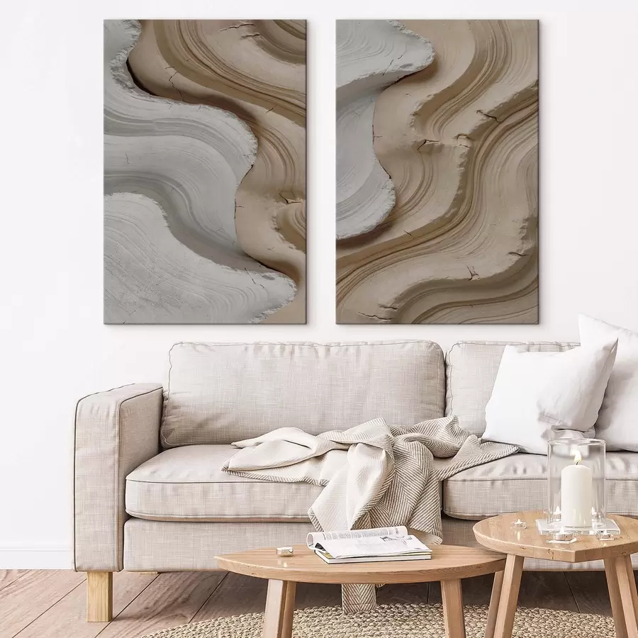 Obraz Svetlé a béžové lišty, 3D imitácia m30080