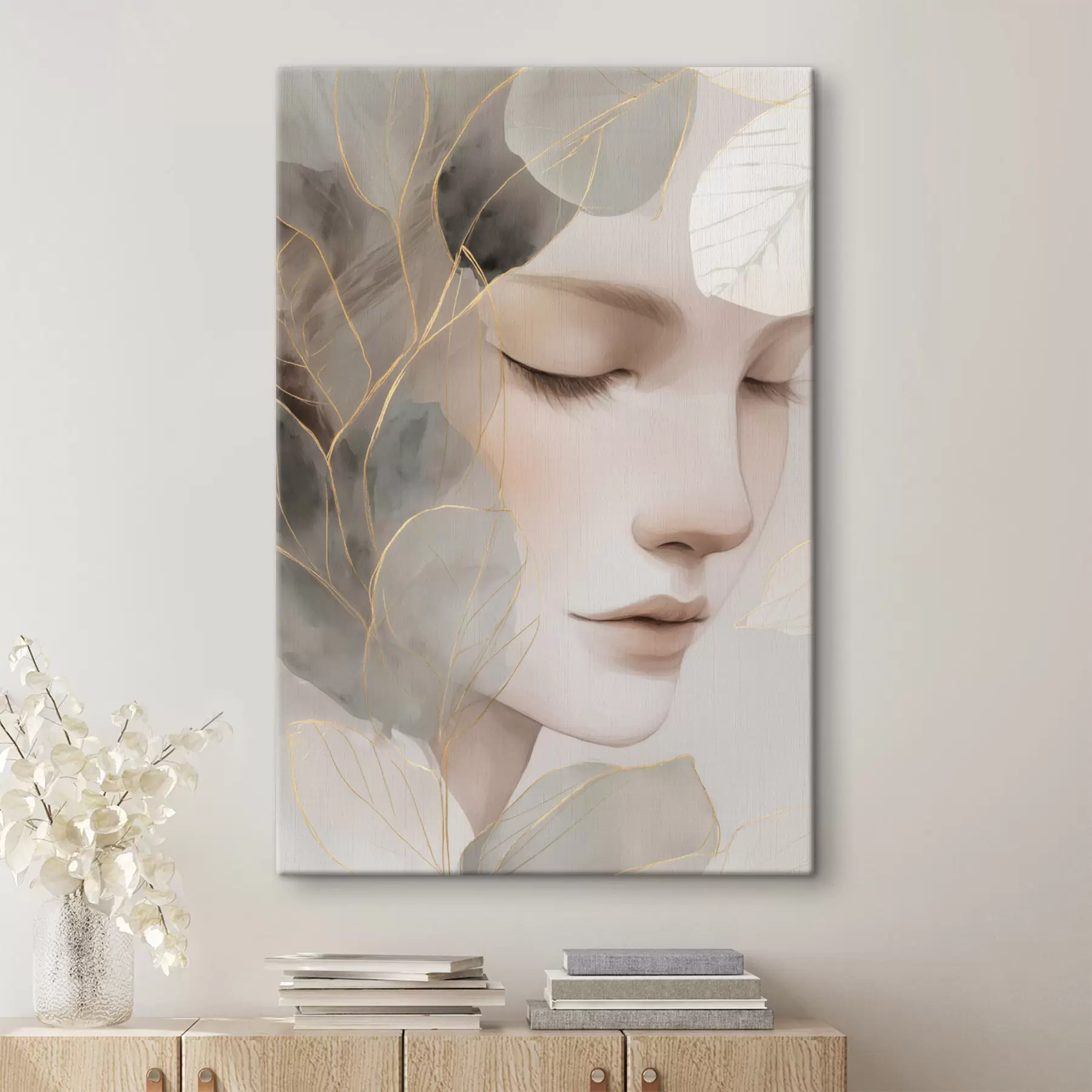 Obraz dievča v listoch s47937