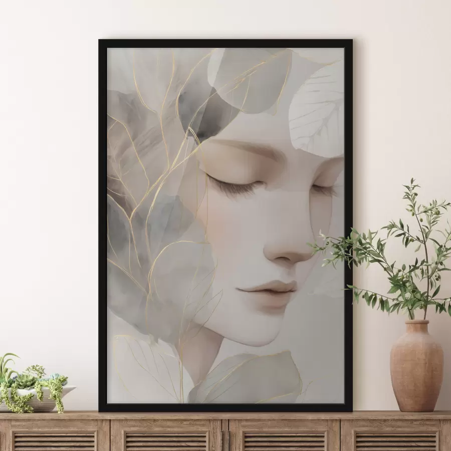 Fototapety dievča v listoch f47937