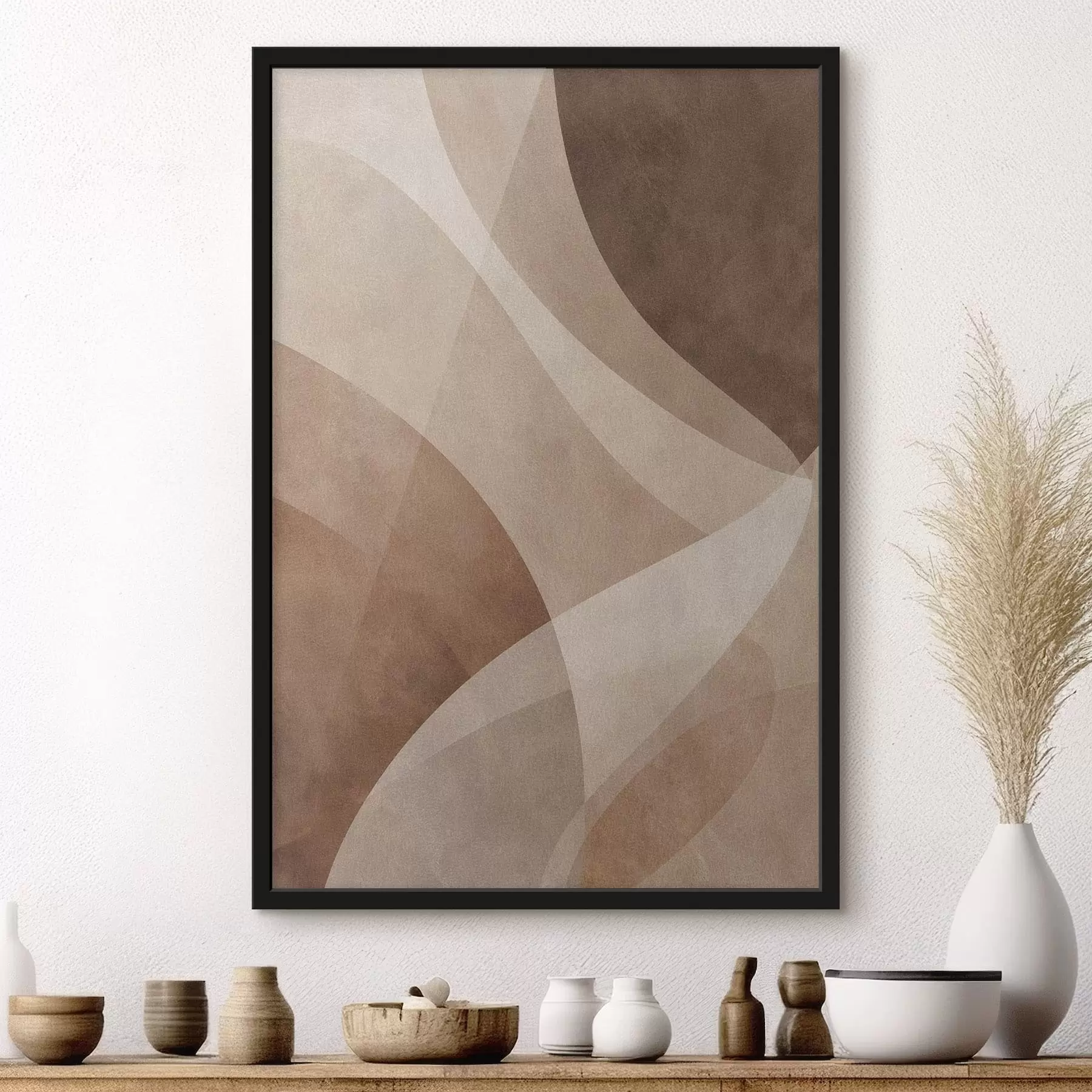 Fototapety abstraktné vlny v čokoládových odtieňoch f47948