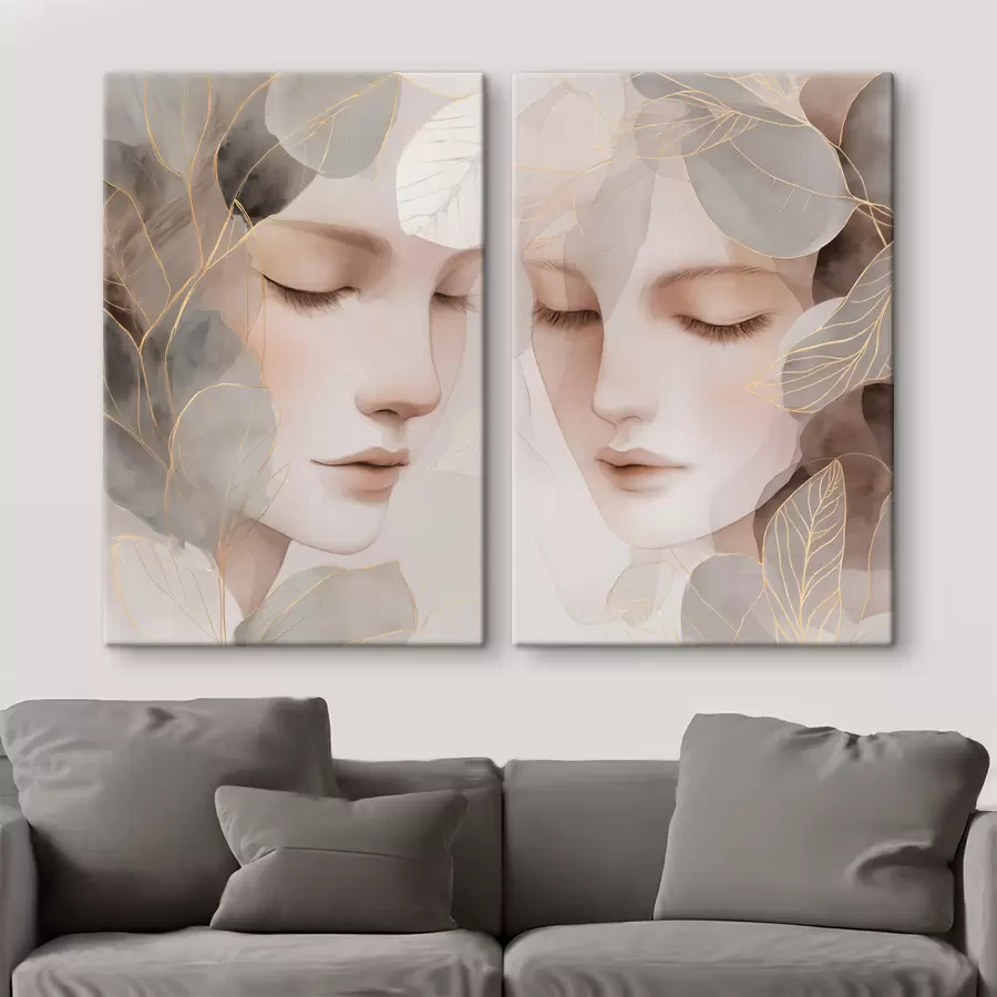 Obraz dievča v listoch m30091