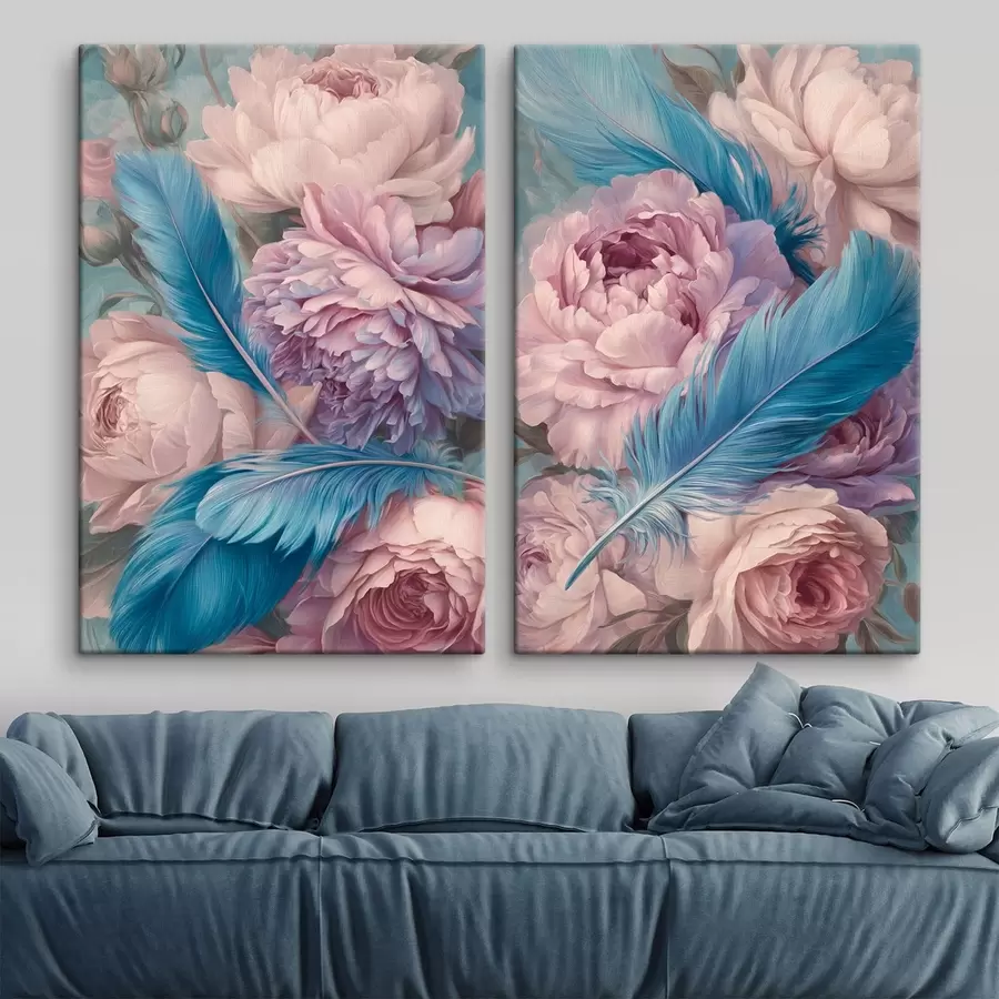 Obraz perie medzi pivóniami m30092