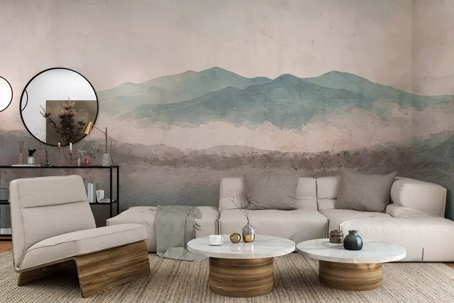 Fototapety Grunge maľovaná horská krajina w05241