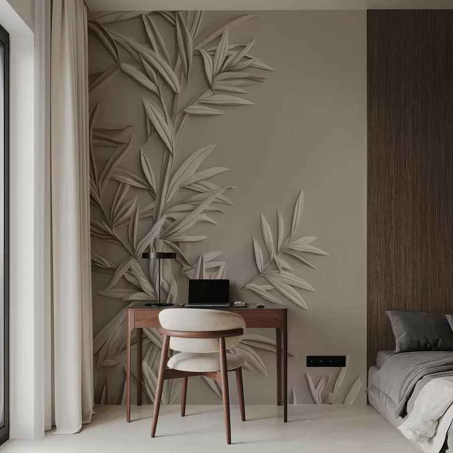 Fototapety Imitácia basreliéfnych listov w05244