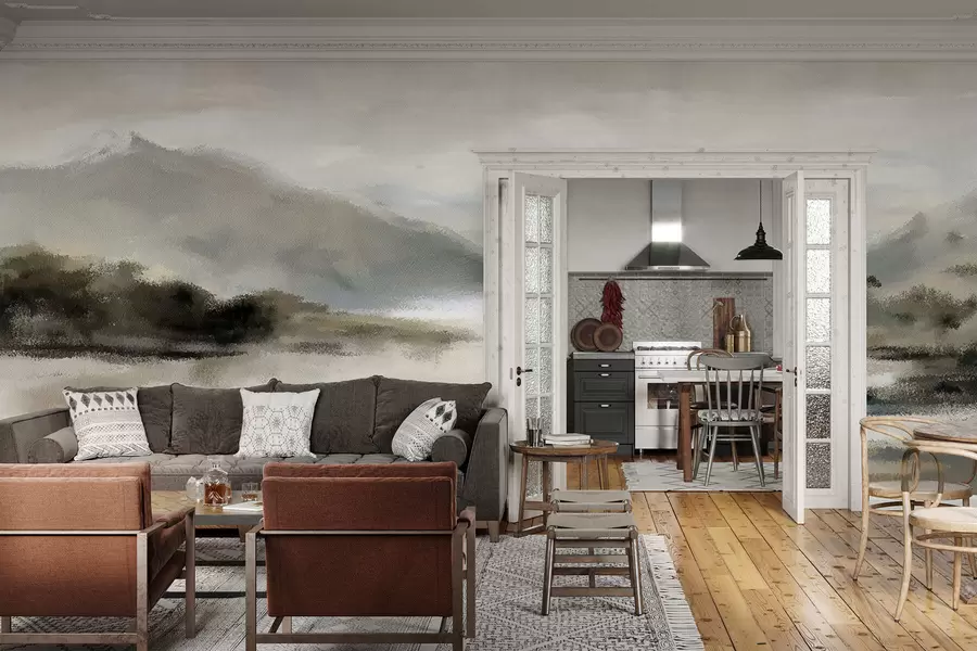 Fototapety Maľované hory w05248