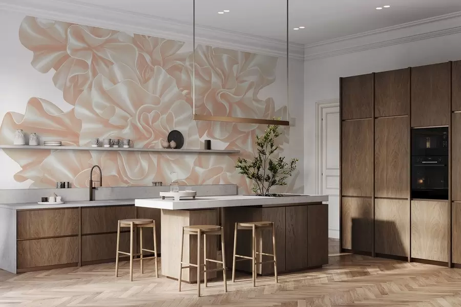 Fototapety Napodobňovanie kvetov zo stúh w05252