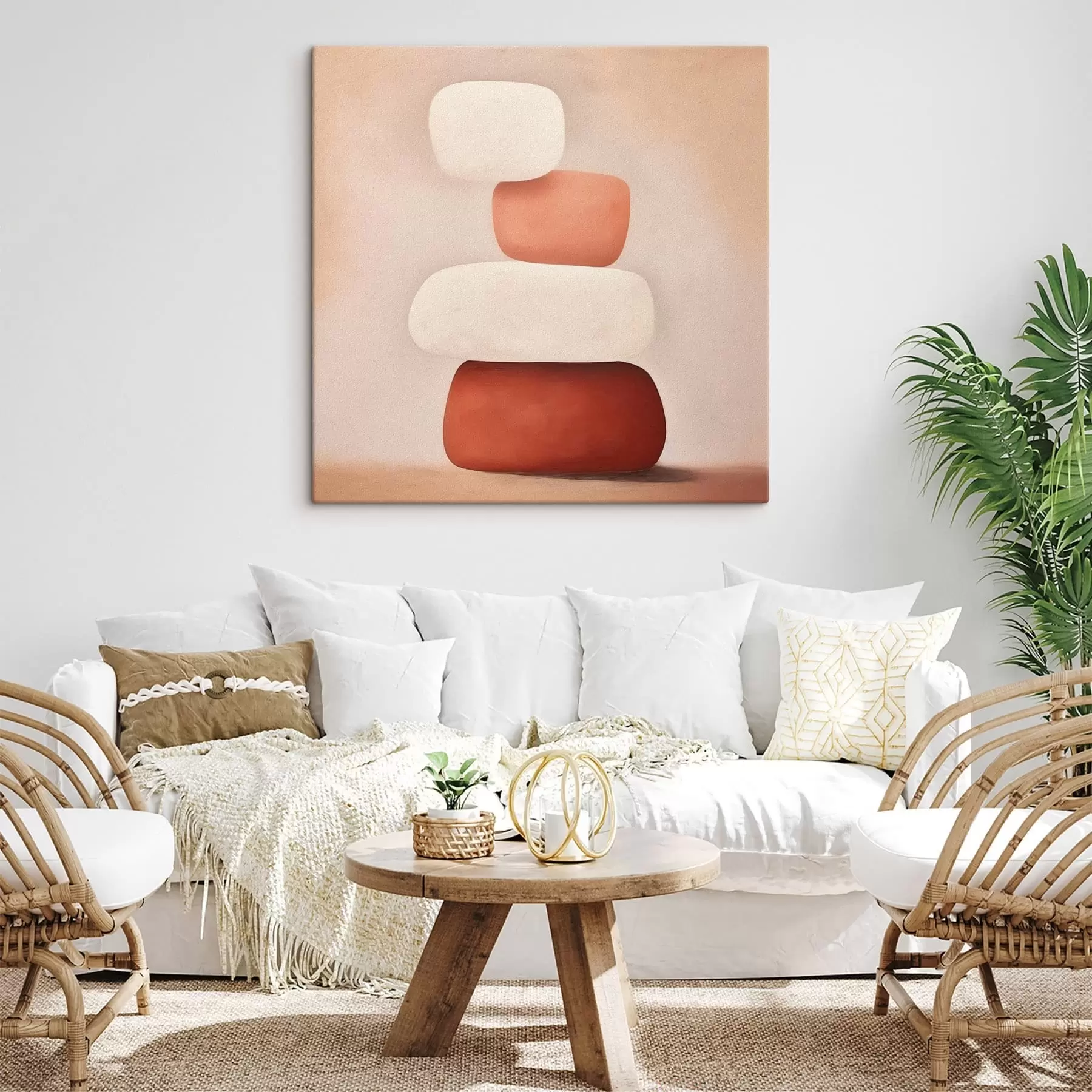 Obraz kompozícia minimálnych abstraktných vrstvených tvarov s48076