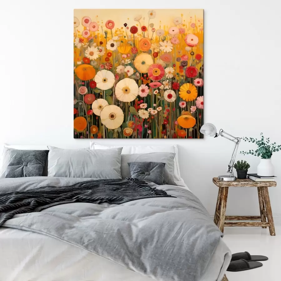 Obraz živé okrasné kvetinové pole s48112