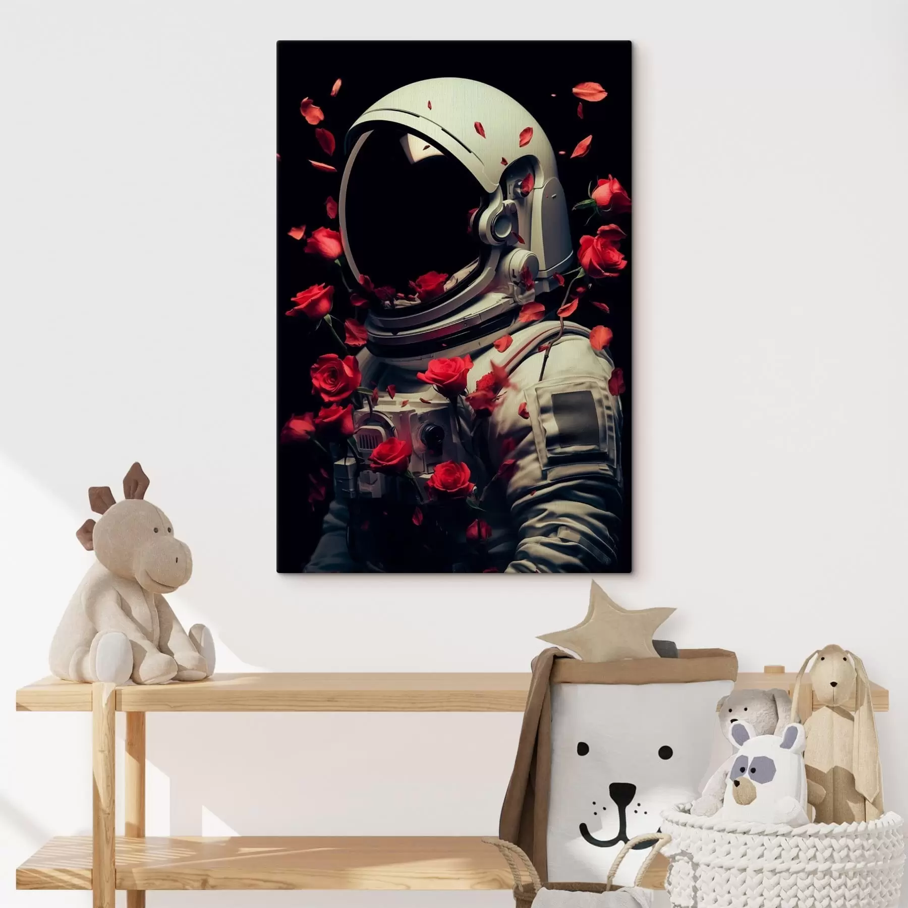 Obraz surrealistický portrét astronauta v bielom skafandri s48113