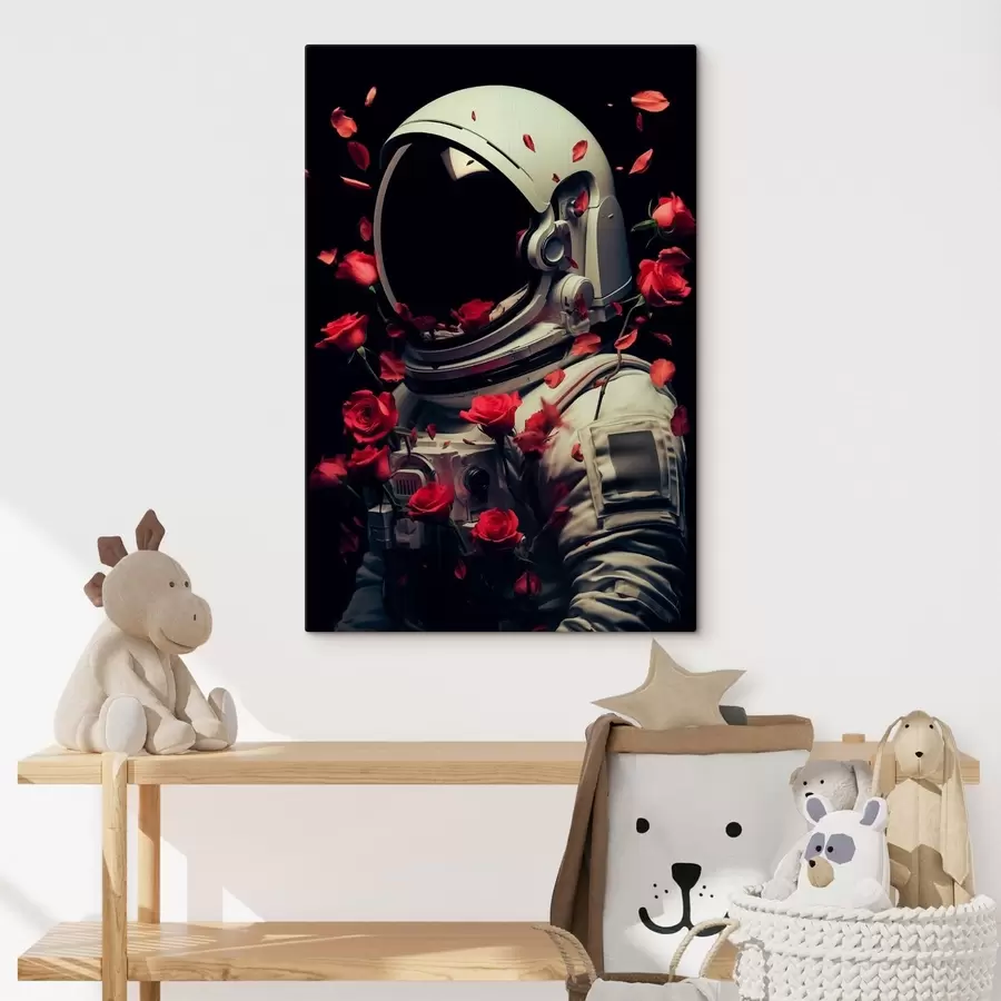 Obraz surrealistický portrét astronauta v bielom skafandri s48113
