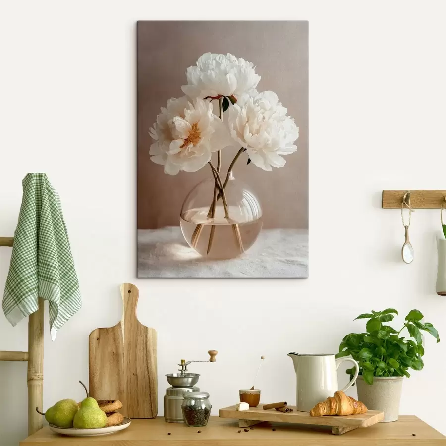 Obraz vzdušná minimalistická zátišie s  pivoňkami s48119