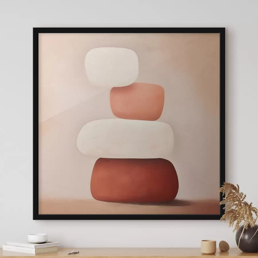 Fototapety kompozícia minimálnych abstraktných vrstvených tvarov f48076