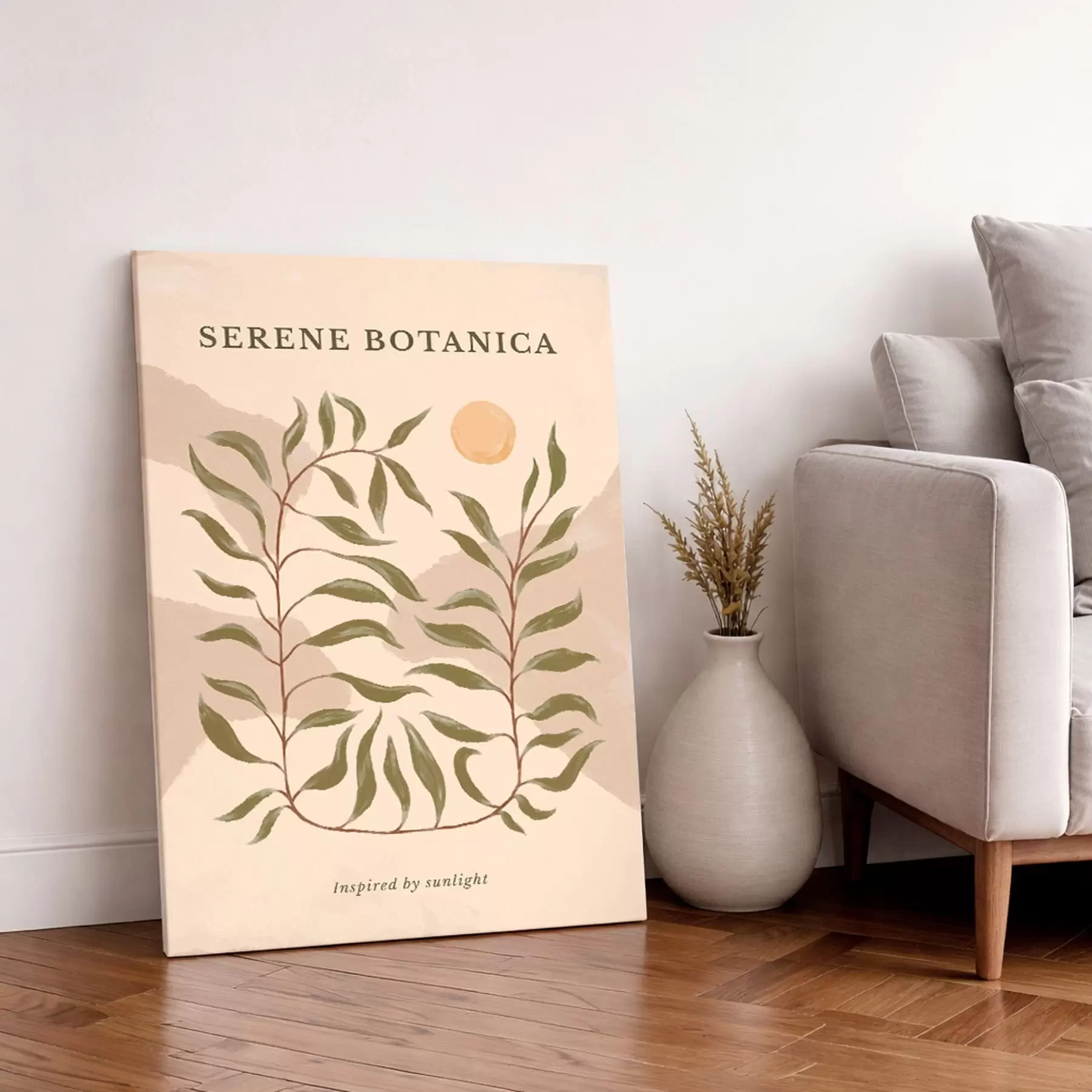 Obraz Botanický plagát s textom Serene Botanica s48022