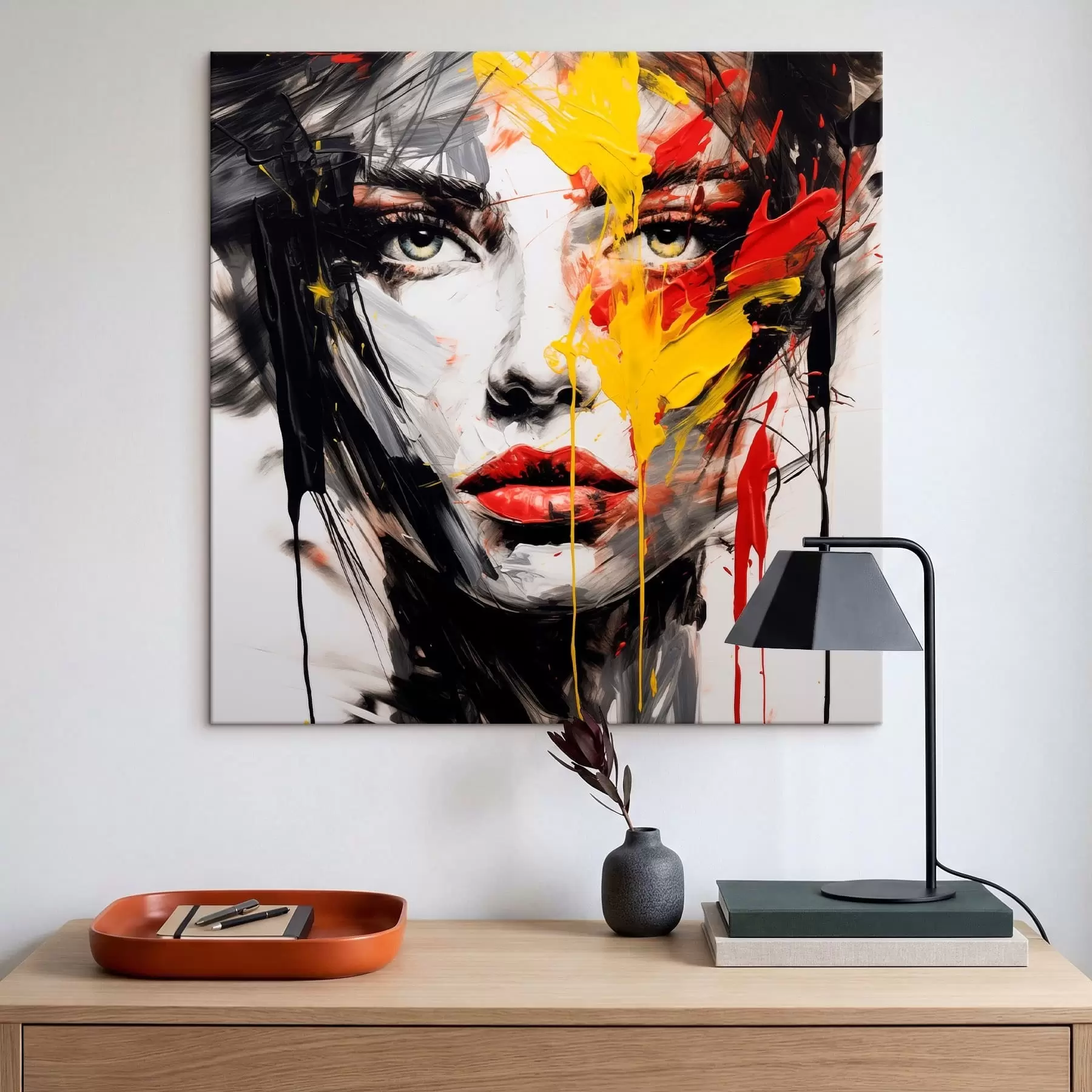 Fototapety Portrét ženy s výraznými ťahmi štetcom s48088