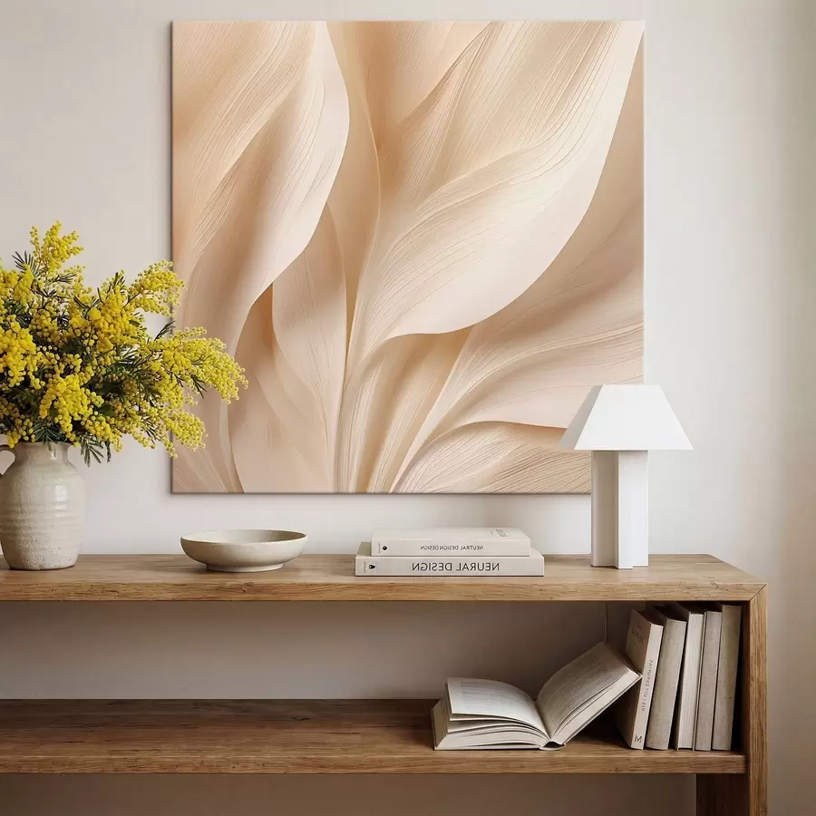 Obraz Abstraktné béžové plynulé línie s48095